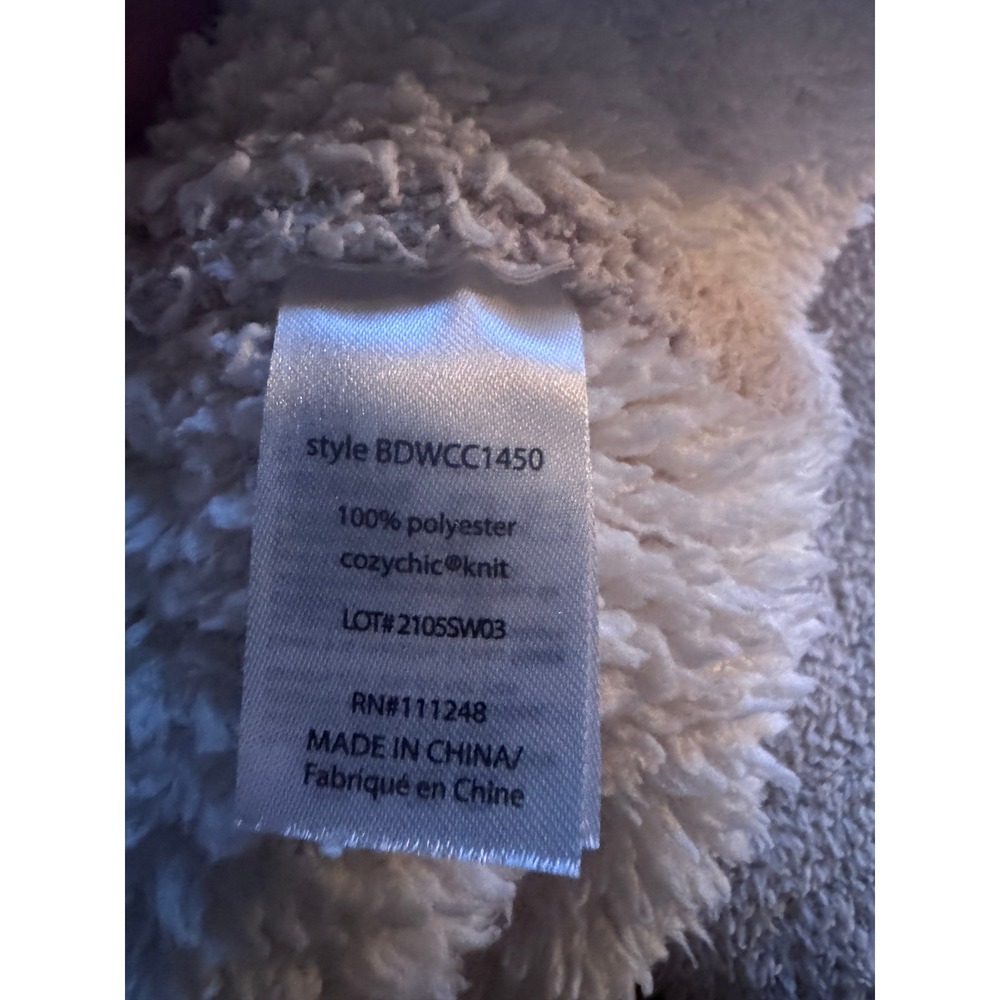 Barefoot Dreams CozyChic Cream Open Front Cardigan Shawl Collar Small - Picture 7 of 7